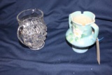 ROSEVILLE VASE AND GLASS PITCHER