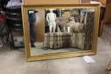 GOLD FRAMED BEVELED MIRROR
