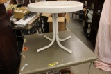 WHITE METAL PATIO TABLE