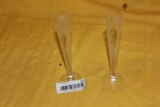 PAIR CAMBRIDGE ROSEPOINT BUD VASES