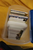 PLASTIC BIN WITH BOOKS