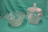 WEXFORD PATTERN COOKIE JAR & BOWL
