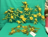 2 PC FLOWER WALL ART