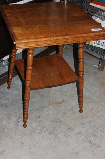 large oak lamp table