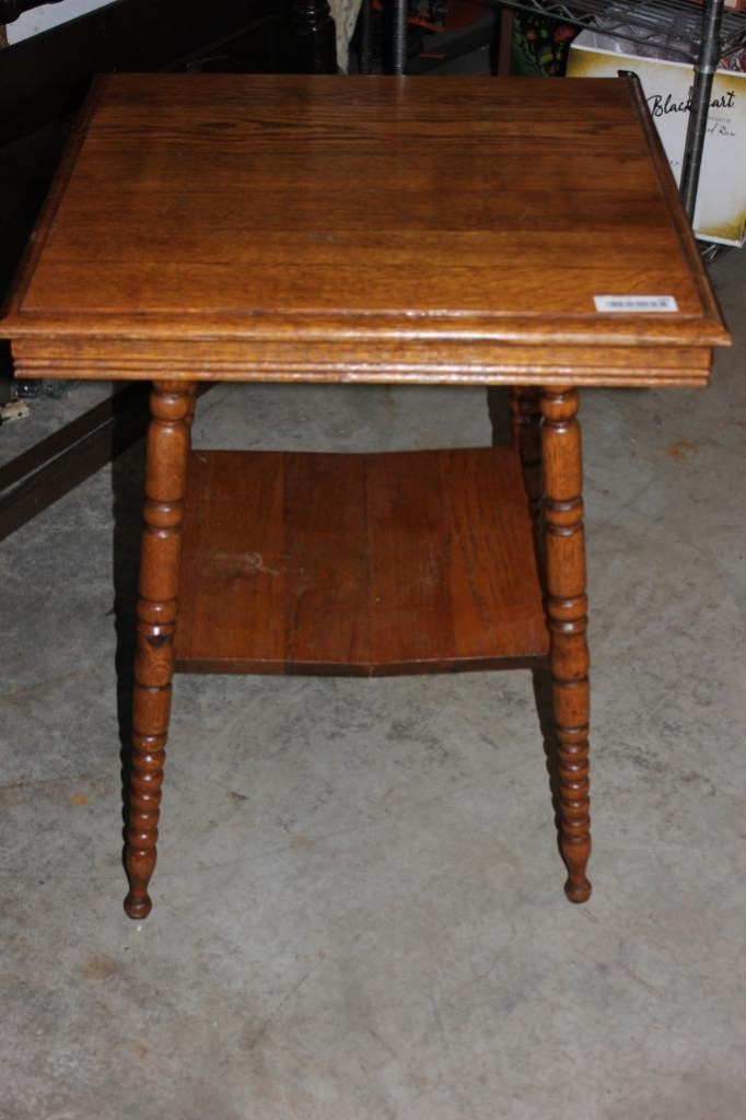 large oak lamp table