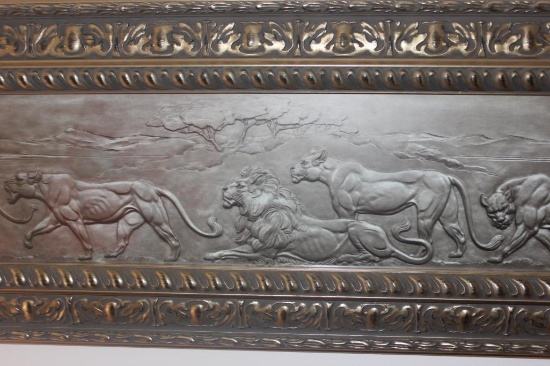 VERY NICE PICTURE FRAME, SCENE OF LIONS