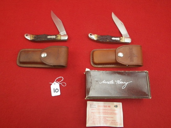 (2) Uncle Henry Schrade + U.S.A. 127UH Linerlock Knives