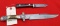 (2) Benchmade Tak Fukuta Fixed Blade Damascus Knives