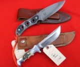 (2) Fixed Blade Knives CRKT Hoodwork And Ruana Skinner