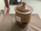 Stoneware canister w/ buffalo