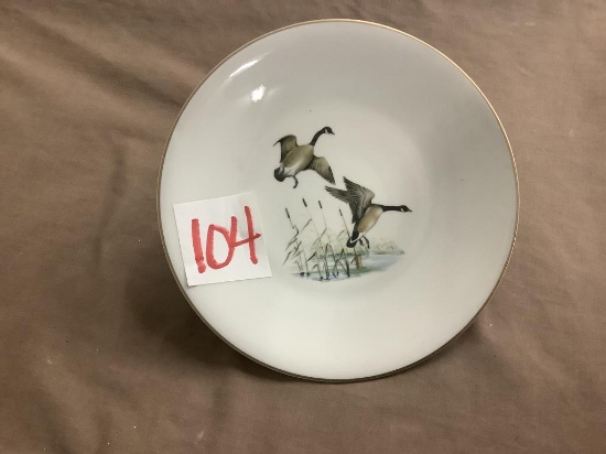 Porcelain plate/ flying geese