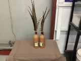 2 bottles w/ feathers