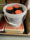 Case of Clay Pigeons and 5 Gallon Pail of Clay Pigeons