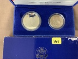 US MINT 1986S LIBERTY SILVER $ & 50 CENT PROOF 2 PC.