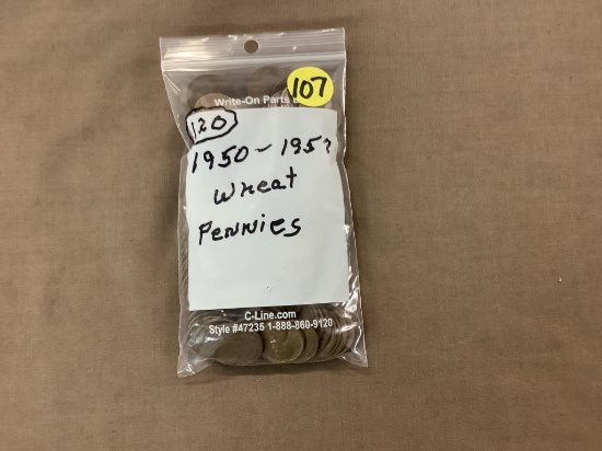 120 wheat pennies (1950-1957)