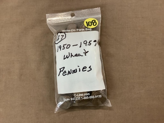 137 wheat pennies (1950-1959)