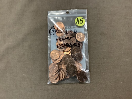 51 newer pennies 1969 d