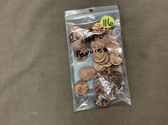 50 newer pennies 1968 d