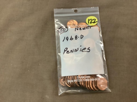 50 newer pennies 1968d