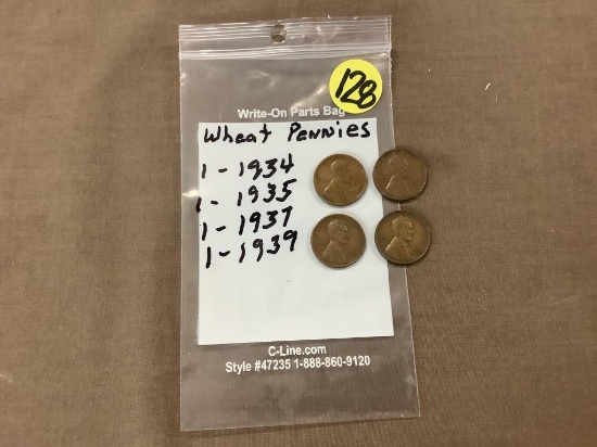 Wheat pennies 1-1934/1-1935/1-1937/1-1939