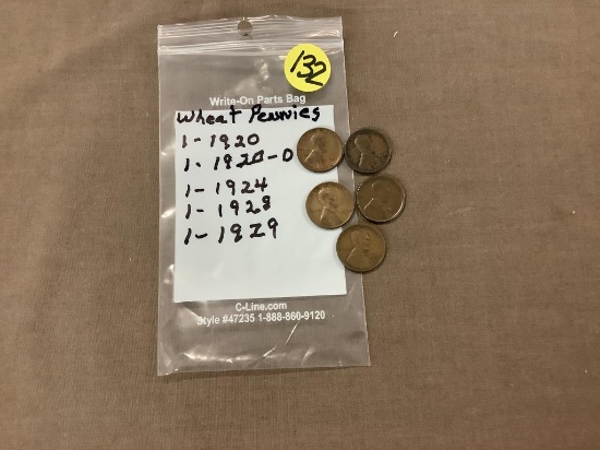 Wheat pennies 1-1920/1-1924/1-1928/1-1929