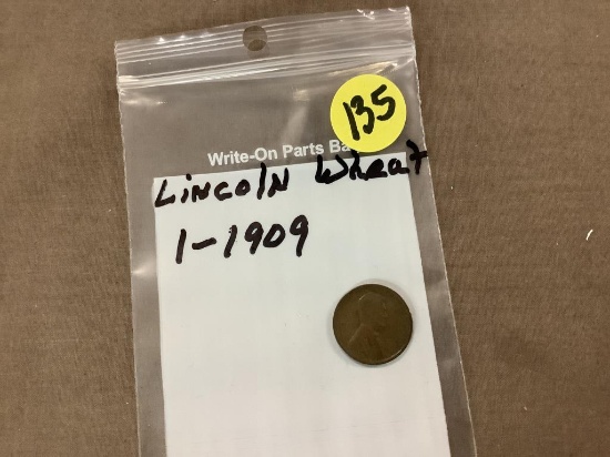 Lincoln wheat penny 1-1909