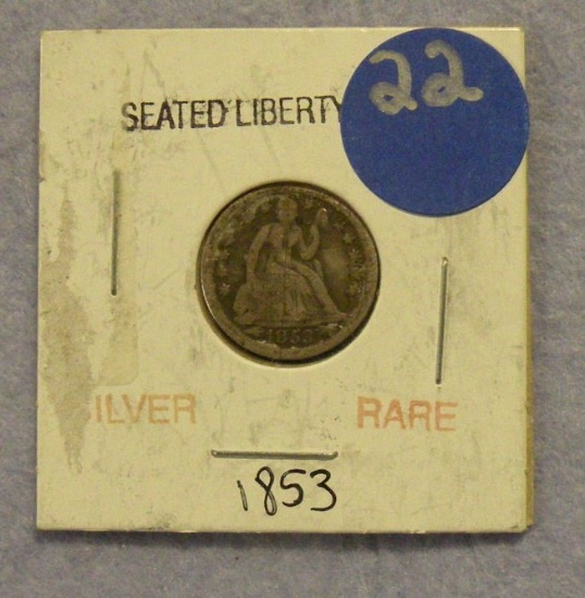 1853 SEATED LIBERTY DIME W/ARROWS