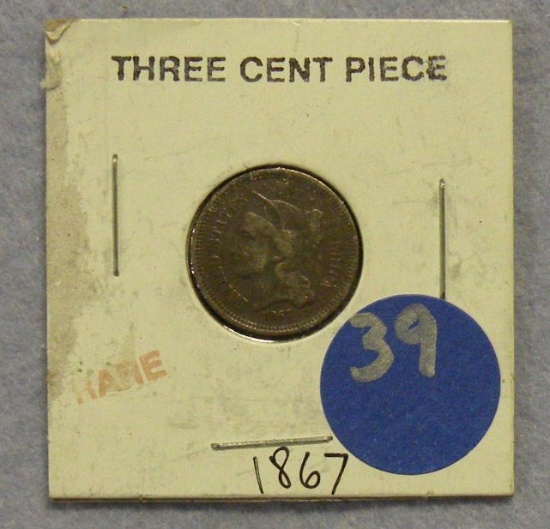 1867 THREE CENT PIECE