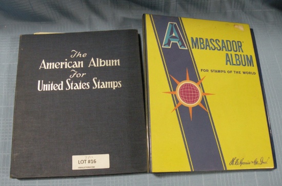 2 STAMP COLLECTING BOOKS W/SMALL AMOUNT STAMPS