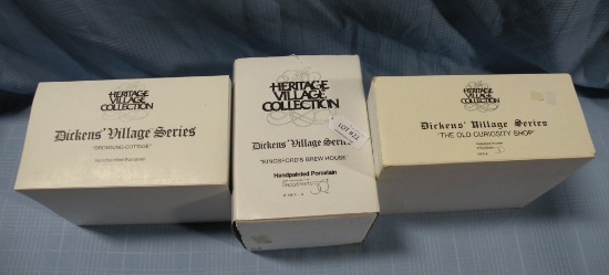 3 - DEPT. 56 HERITAGE VILLAGE COLLECTION DICKENS VILLAGES - 3 TIMES MONEY