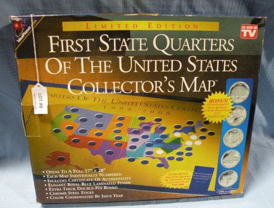 STATE QUARTERS COLLECTORS MAP - NO COINS