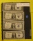 1935-A, B, C, D ONE DOLLAR SILVER CERTIFICATES - 4 TIMES MONEY