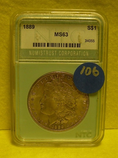 1889 MORGAN SILVER DOLLAR - GRADED MS63