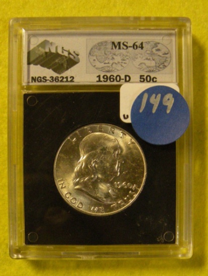 1960-D FRANKLIN HALF DOLLAR - GRADED MS64