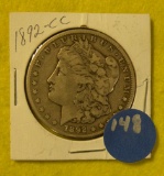 1892-CC MORGAN SILVER DOLLAR