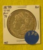 1878 MORGAN SILVER DOLLAR - 7 TAIL FEATHERS, REVERSE OF 79