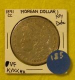 1891-CC MORGAN SILVER DOLLAR - KEY DATE