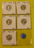 1943, 43-D, 44, 44-D, 45-D MERCURY DIMES - 5 TIMES MONEY
