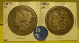 1879-S, 1892-O MORGAN SILVER DOLLARS - 2 TIMES MONEY