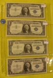 1935-A, 57, 57-A, 57-B ONE DOLLAR SILVER CERTIFICATES - 4 TIMES MONEY