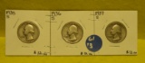 1935-S, 36-S, 37-S SILVER WASHINGTON QUARTERS - 3 TIMES MONEY