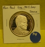 2009 RON PAUL 1 TROY OUNCE SILVER ROUND