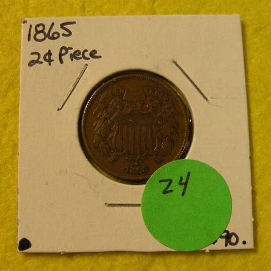 1865 TWO CENT PIECE