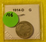 1914-D BUFFALO NICKEL - BETTER DATE