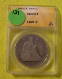 1860-O SEATED LIBERTY SILVER DOLLAR - GRADED FAIR 2