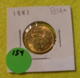 1881 LIBERTY FIVE DOLLAR GOLD COIN