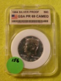 1964 SILVER PROOF KENNEDY HALF DOLLAR - GRADED PR69 CAMEO