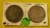 1888-O, 1896 MORGAN SILVER DOLLARS - 2 TIMES MONEY