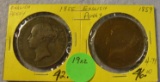 1855, 1859 ENGLISH PENNIES - 2 TIMES MONEY