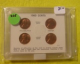 1960 LINCOLN CENT COLLECTION - 4 COINS